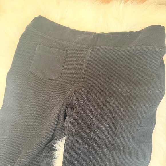 Guess Black Waffle Lounging Pants/Drawstring Waist - Picture 4 of 14
